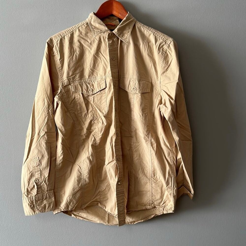 Men’s Size S Timberland Tan Button Down Shirt 100% cotton Great condition